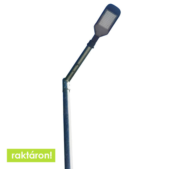 Horganyzott acél lámpaoszlop 4 méter+ 50W LED utcai világítás+alapvasalat szett