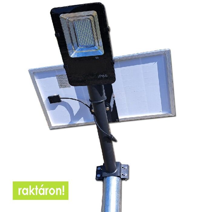Horganyzott acél lámpaoszlop 3,5 méter+ 30W napelemes LED utcai világítás szett TELEPÍTÉSSEL ORSZÁGOSAN
