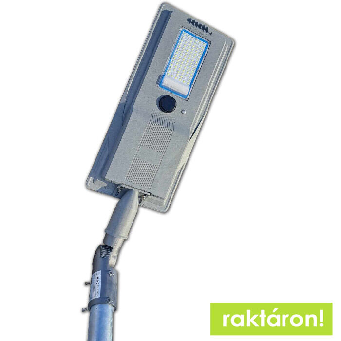 Horganyzott acél lámpaoszlop 4 méter+ 30W napelemes MOZGÁSÉRZÉKELŐS LED utcai világítás szett 4800 Lumen