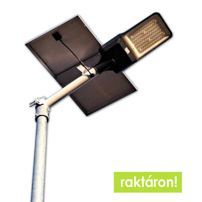 Horganyzott acél lámpaoszlop 5 méter+ 30W napelemes LED utcai világítás szett 4300 Lumen